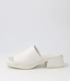 Best Sale Midas Shoes Perner White Leather Slides