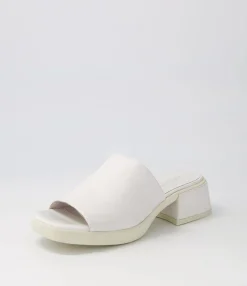 Best Sale Midas Shoes Perner White Leather Slides