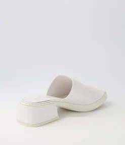 Best Sale Midas Shoes Perner White Leather Slides