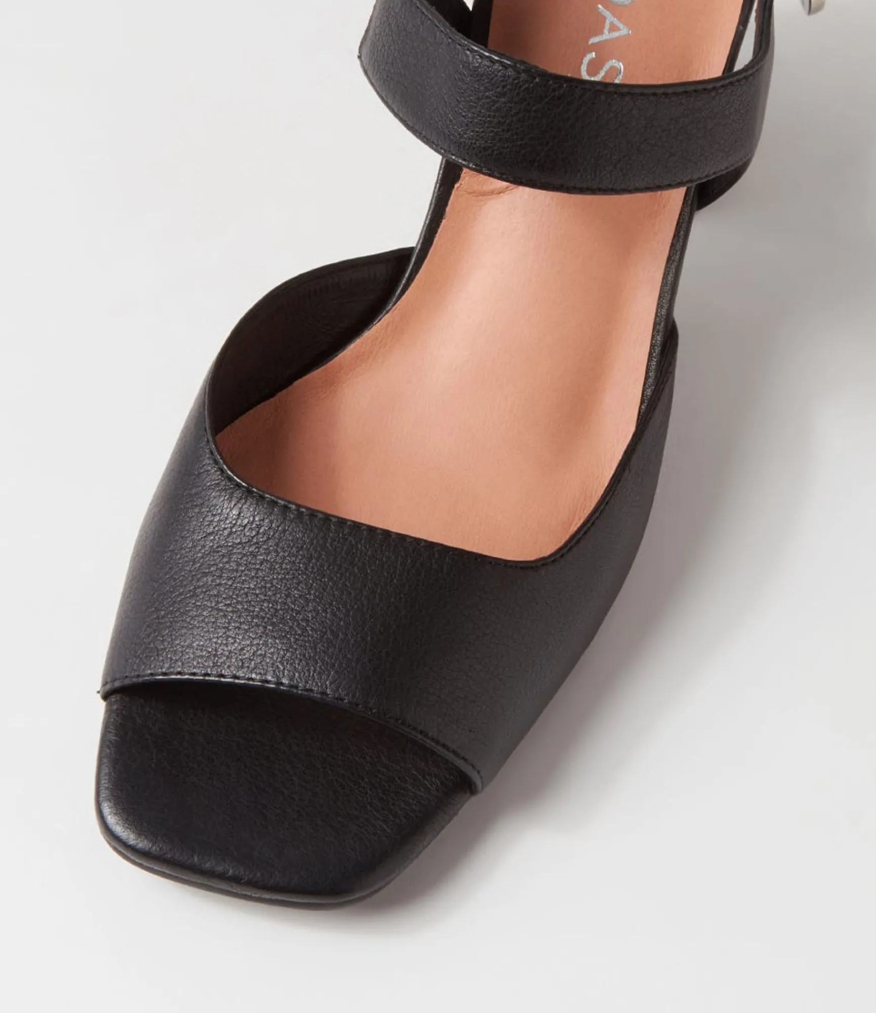 New Midas Shoes Pipa Black Leather Sandals