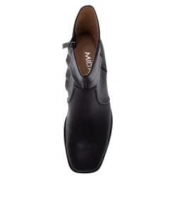 Sale Midas Shoes Pixi Black Leather Ankle Boots Bh