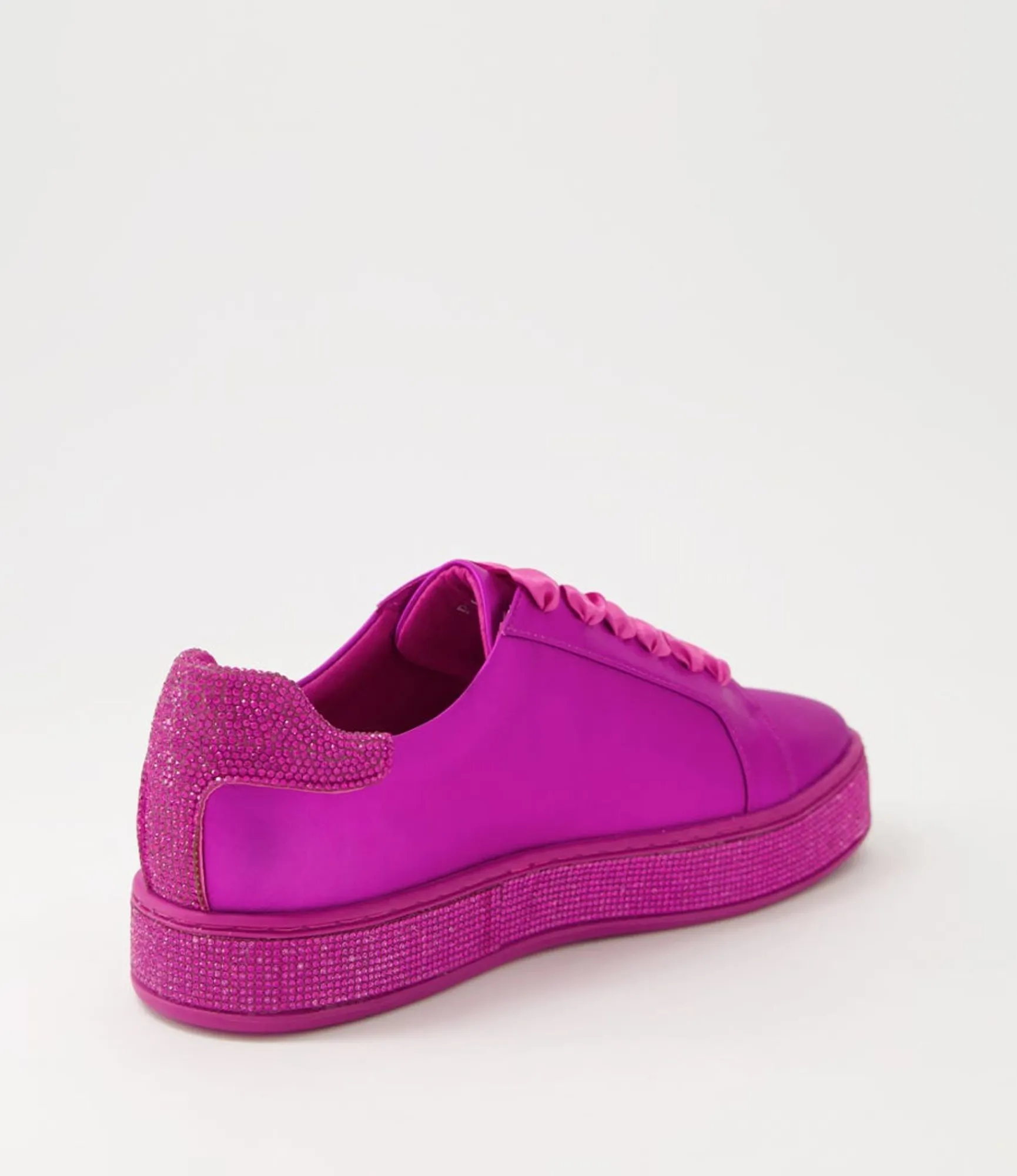 Sale Midas Shoes Plur Fuchsia Satin Metallic Leather Jewels Lace Up Flats