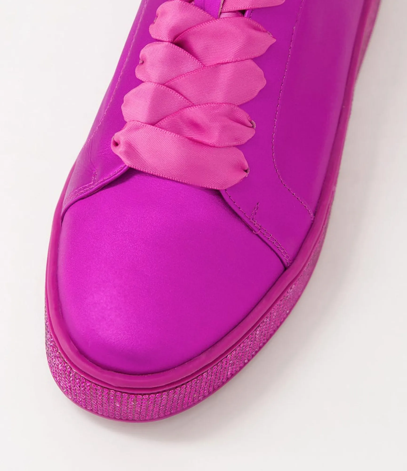 Sale Midas Shoes Plur Fuchsia Satin Metallic Leather Jewels Lace Up Flats
