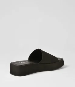 Online Midas Shoes Poola Black Knit Slides