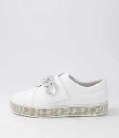 Flash Sale Midas Shoes Poppis White Silver Leather Jewels Sneakers