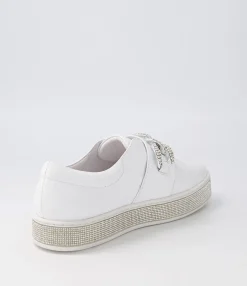 Flash Sale Midas Shoes Poppis White Silver Leather Jewels Sneakers