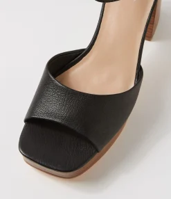 Discount Midas Shoes Portrale Black Natural Leather Sandals