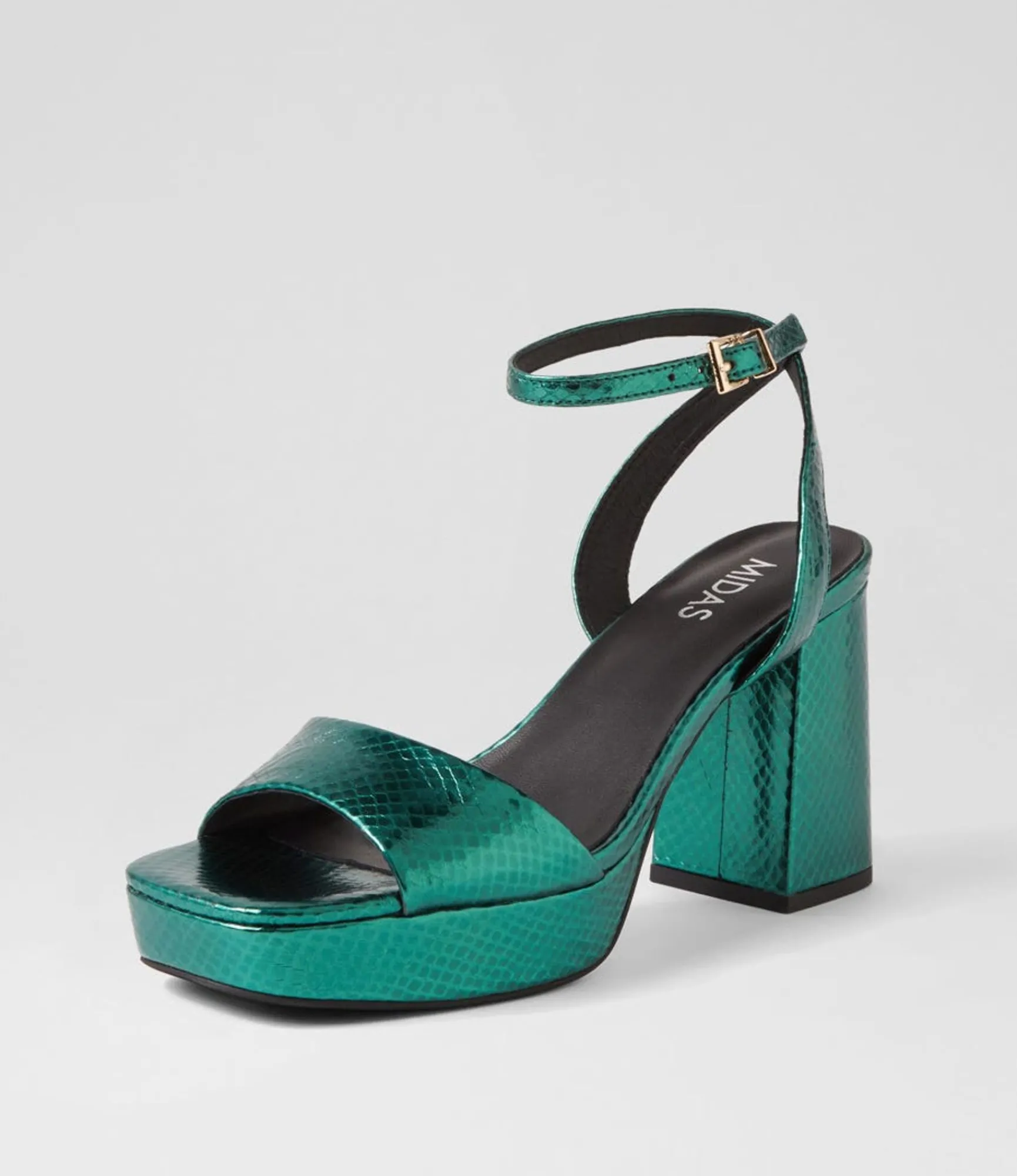 Flash Sale Midas Shoes Pracee Forest Metallic Snake Sandals