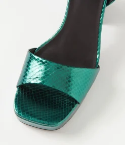Flash Sale Midas Shoes Pracee Forest Metallic Snake Sandals