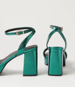 Flash Sale Midas Shoes Pracee Forest Metallic Snake Sandals
