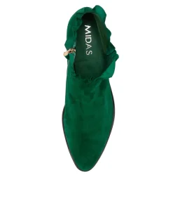Cheap Midas Shoes Pretti Dark Emerald Suede Ankle Boots