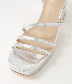 Cheap Midas Shoes Prettiest Silver Foil Leather Sandals