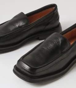 Fashion Midas Shoes Purl Black Leather Loafers