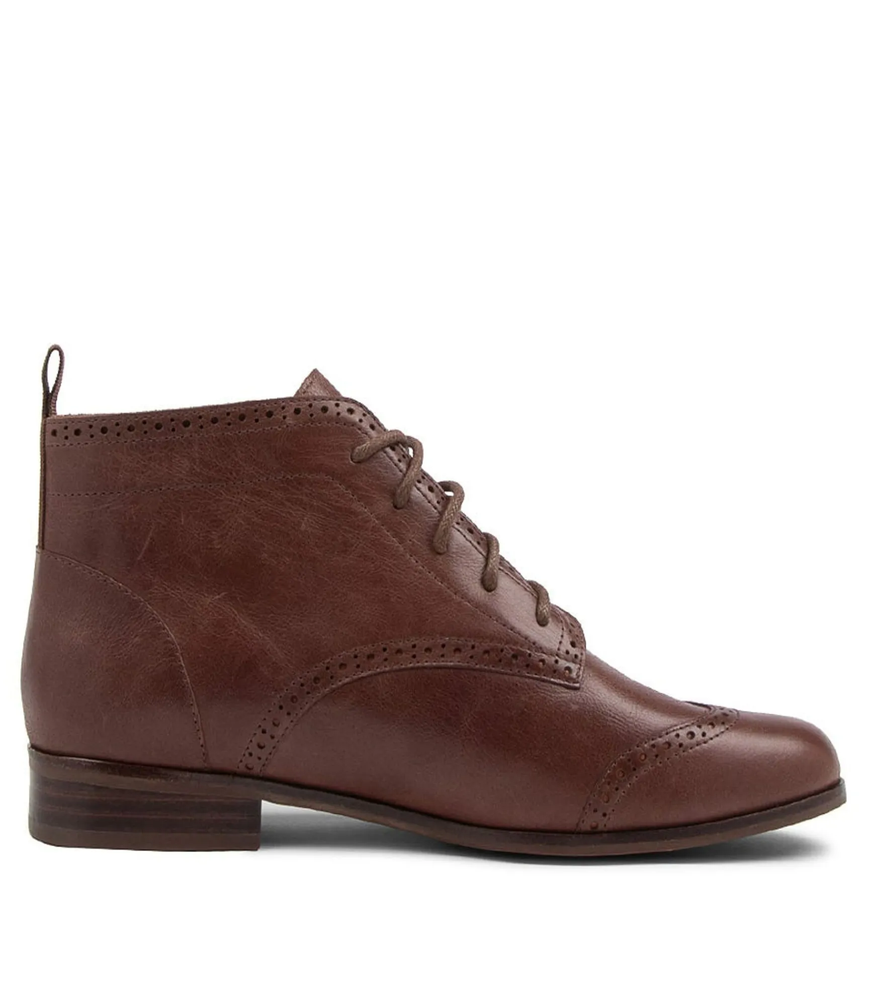 Clearance Midas Shoes Queenie Choc Leather Ankle Boots