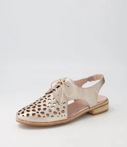 Shop Midas Shoes Quietly Platinum Leather Flat Shoes
