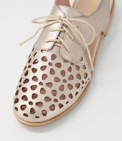 Shop Midas Shoes Quietly Platinum Leather Flat Shoes