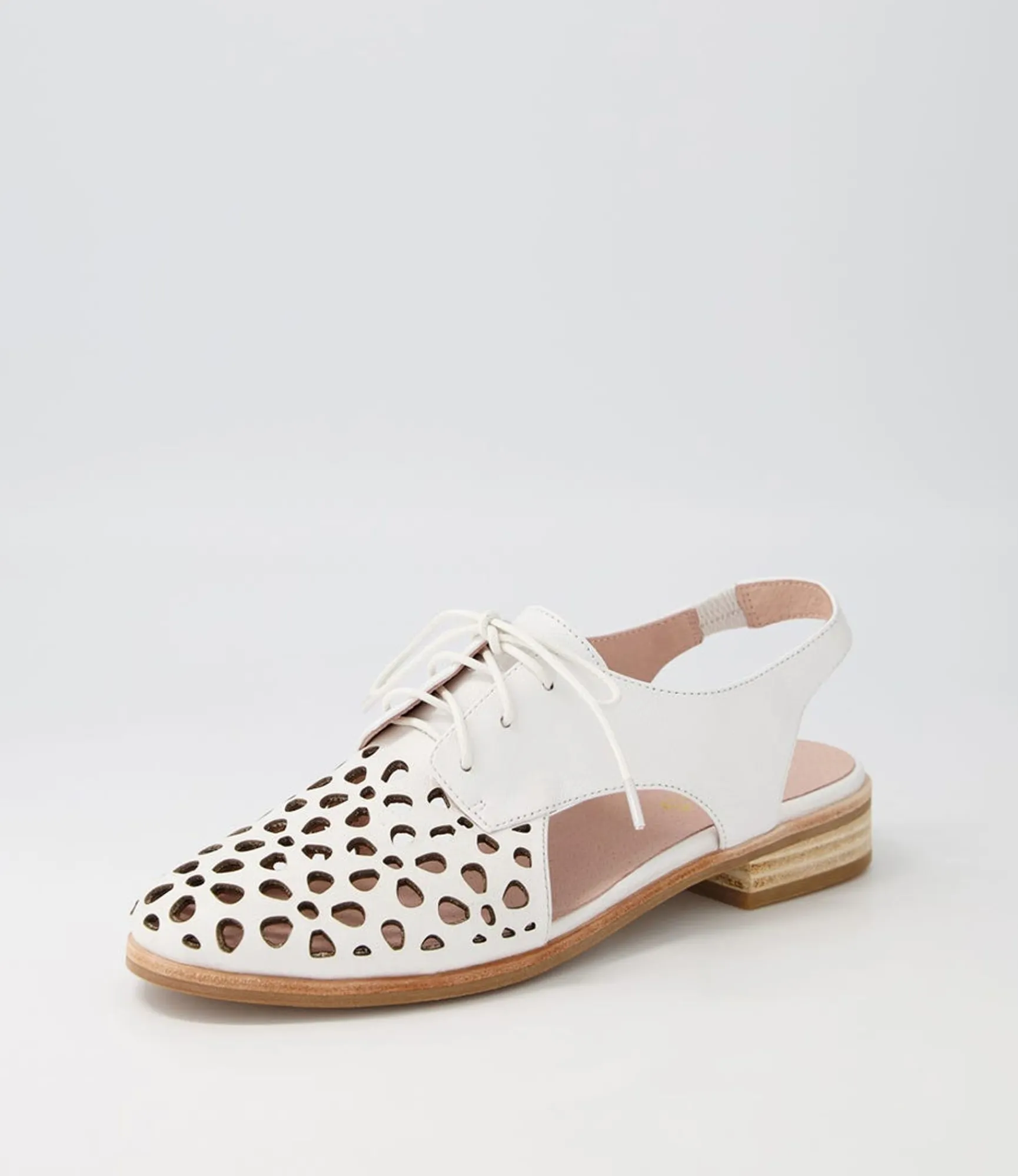 Shop Midas Shoes Quietly White Leather Flat Shoes