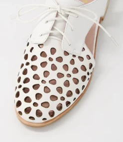 Shop Midas Shoes Quietly White Leather Flat Shoes
