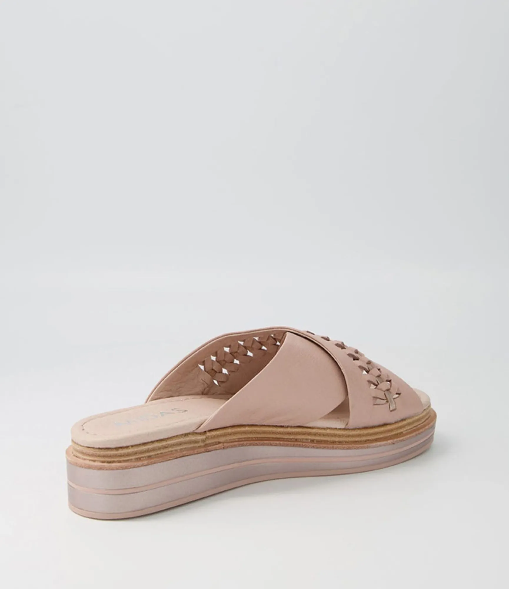 Best Sale Midas Shoes Raelan Cafe Pale Rose Gold Leather Slides