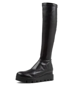 Store Midas Shoes Rasha Black Stretch Knee High Boots