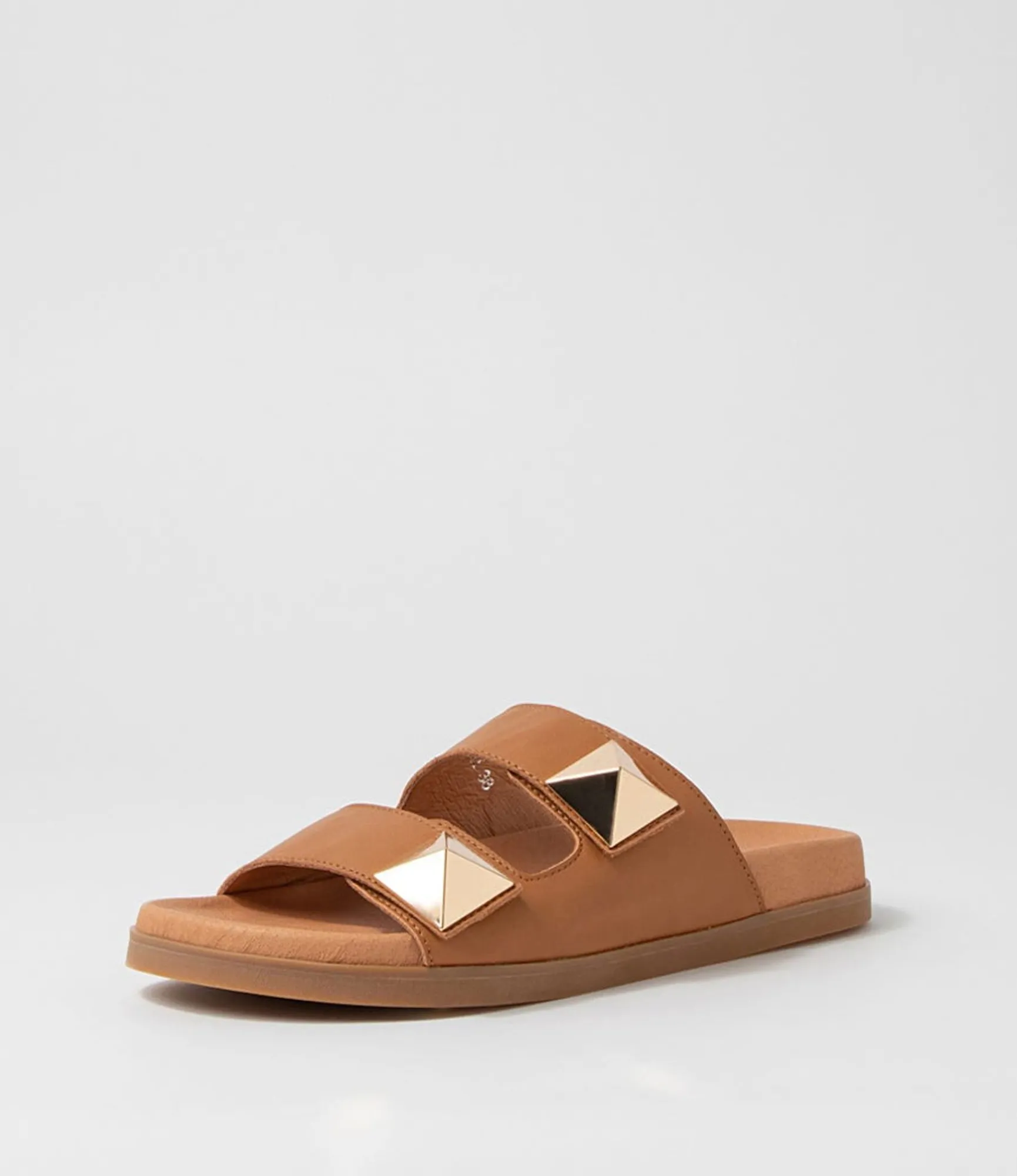Store Midas Shoes Readings Tan Leather Slides