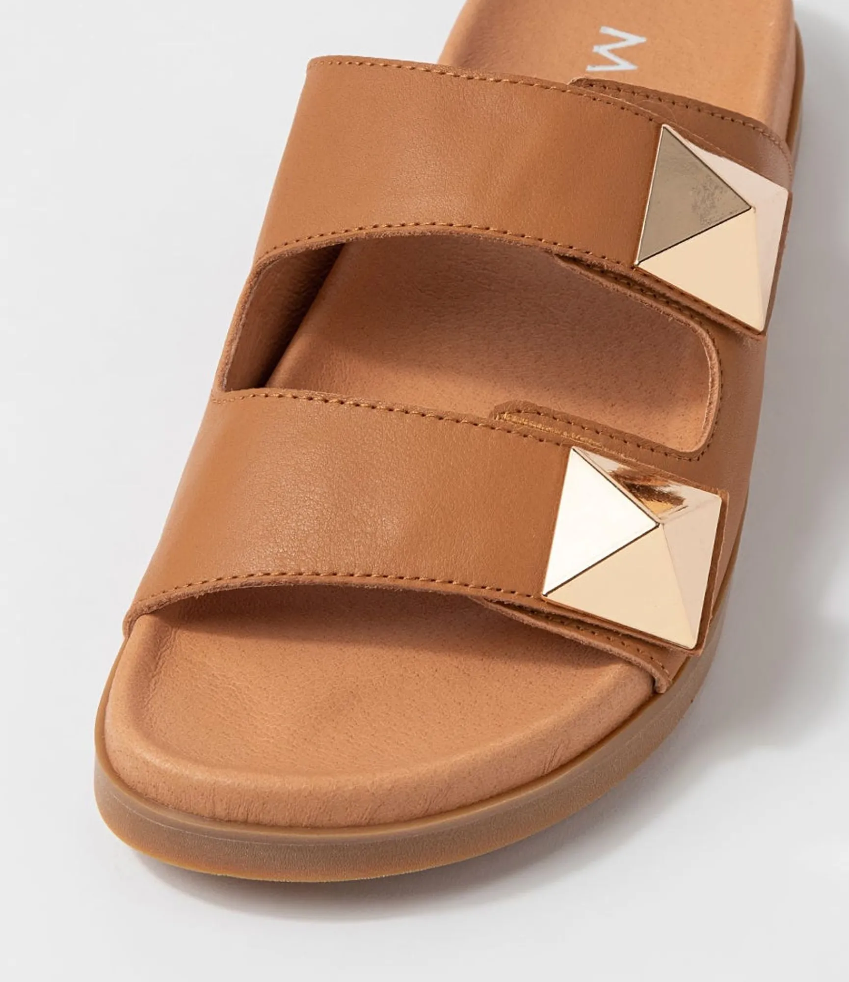 Store Midas Shoes Readings Tan Leather Slides
