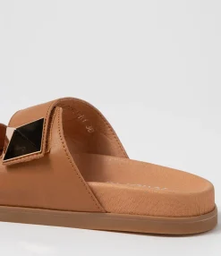 Store Midas Shoes Readings Tan Leather Slides