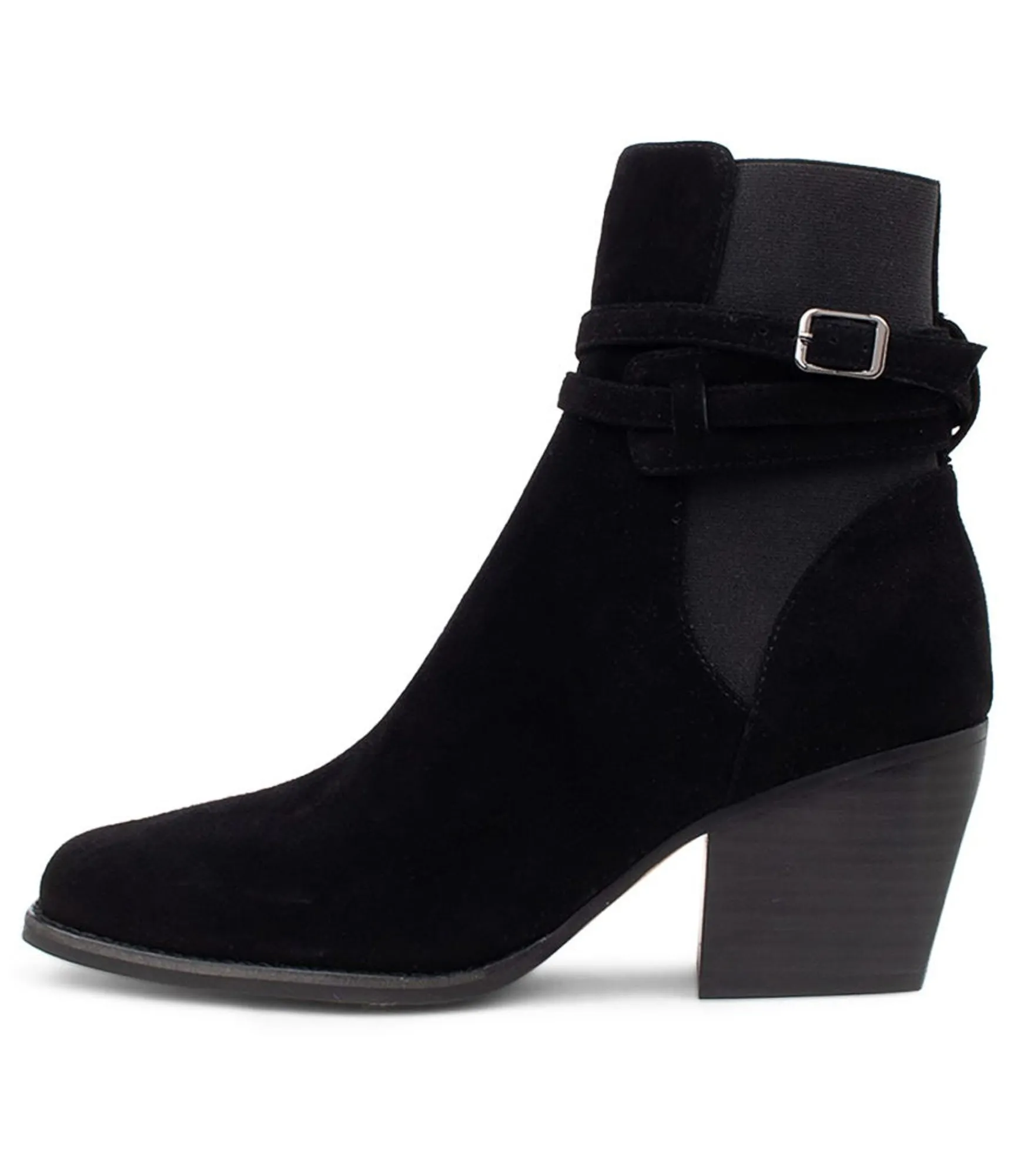 Discount Midas Shoes Reeba Black Suede Ankle Boots Bh