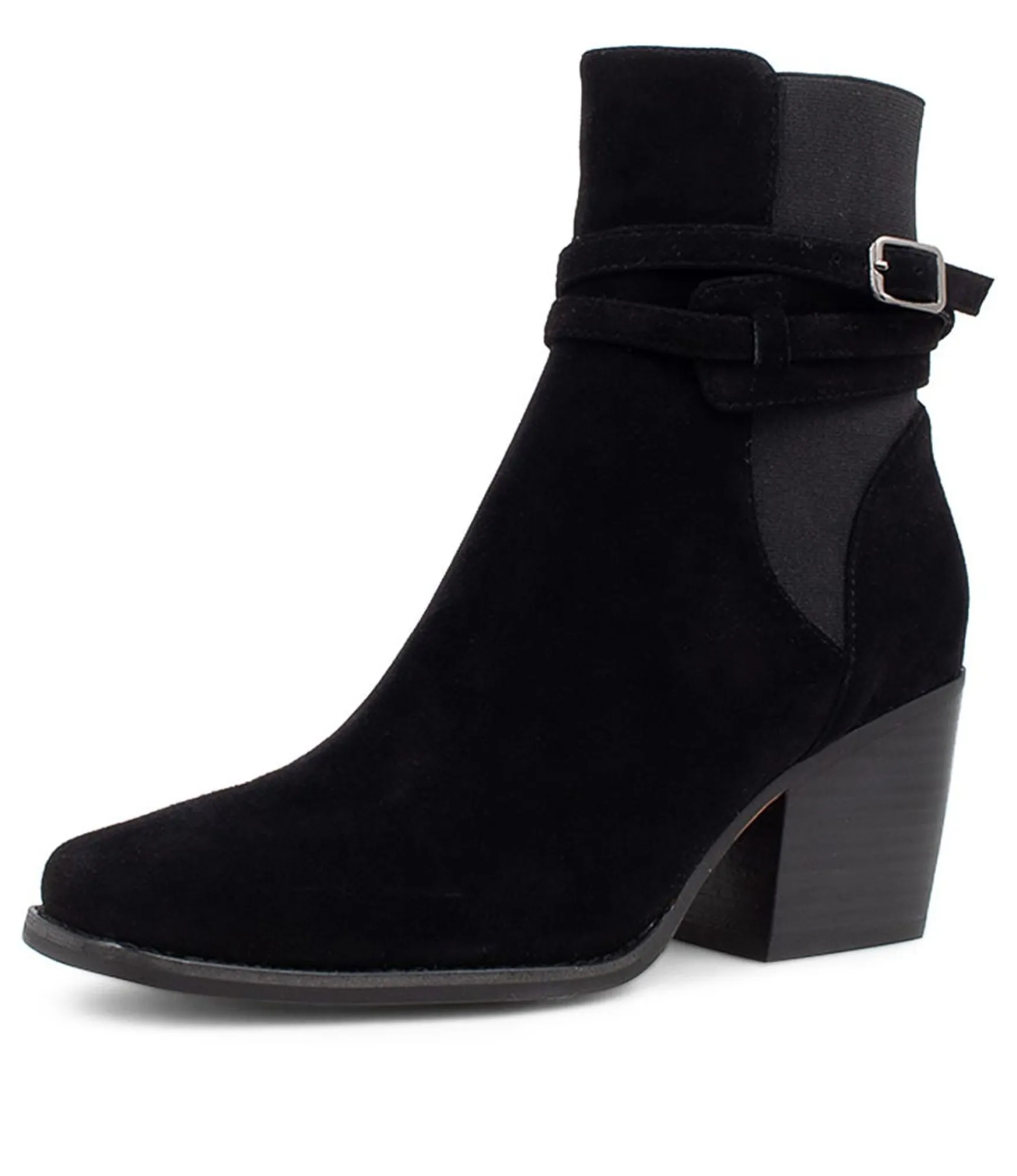 Discount Midas Shoes Reeba Black Suede Ankle Boots Bh