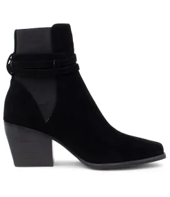 Discount Midas Shoes Reeba Black Suede Ankle Boots Bh