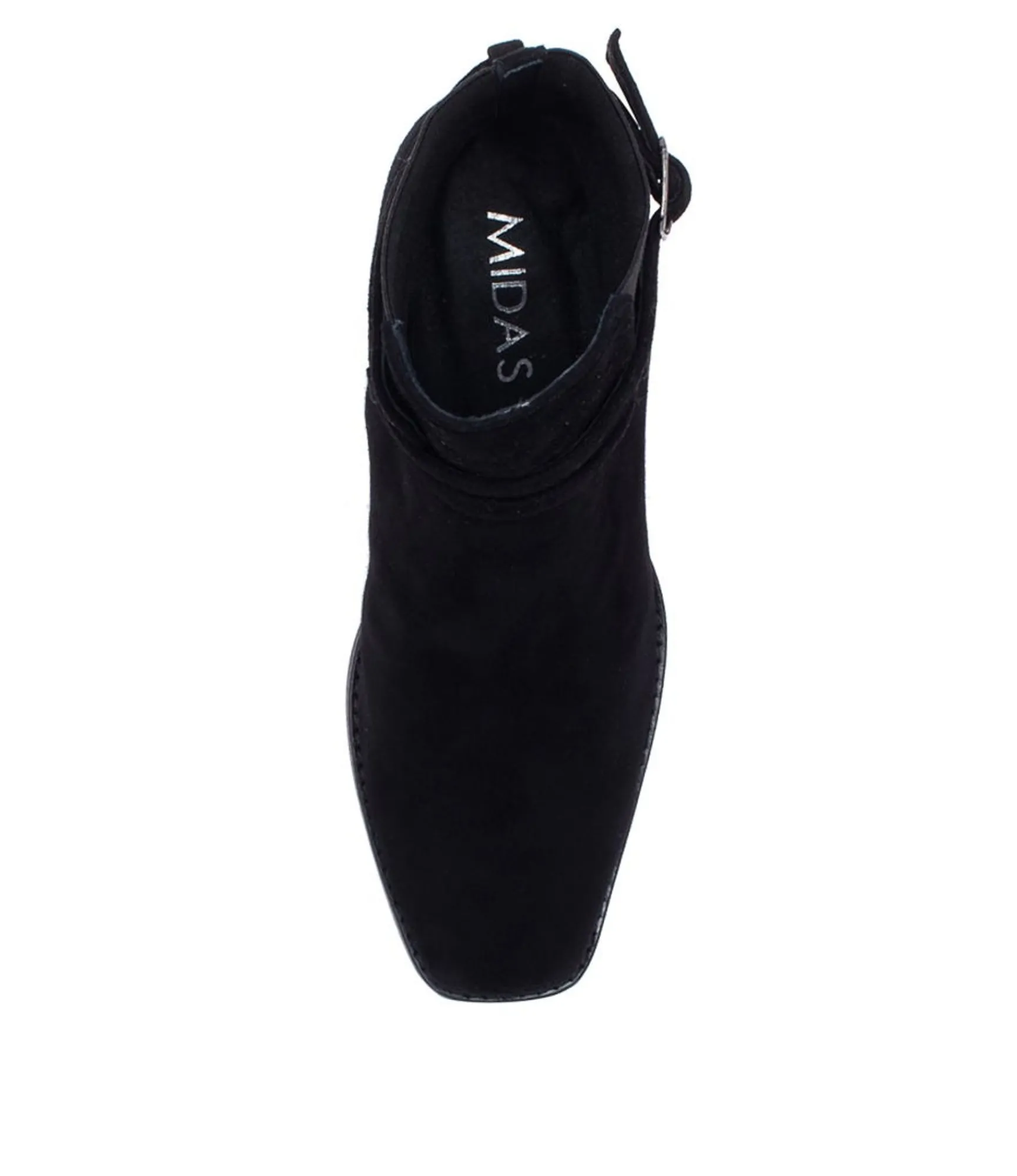 Discount Midas Shoes Reeba Black Suede Ankle Boots Bh