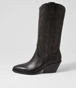 Cheap Midas Shoes Riders Black Leather Knee High Boots
