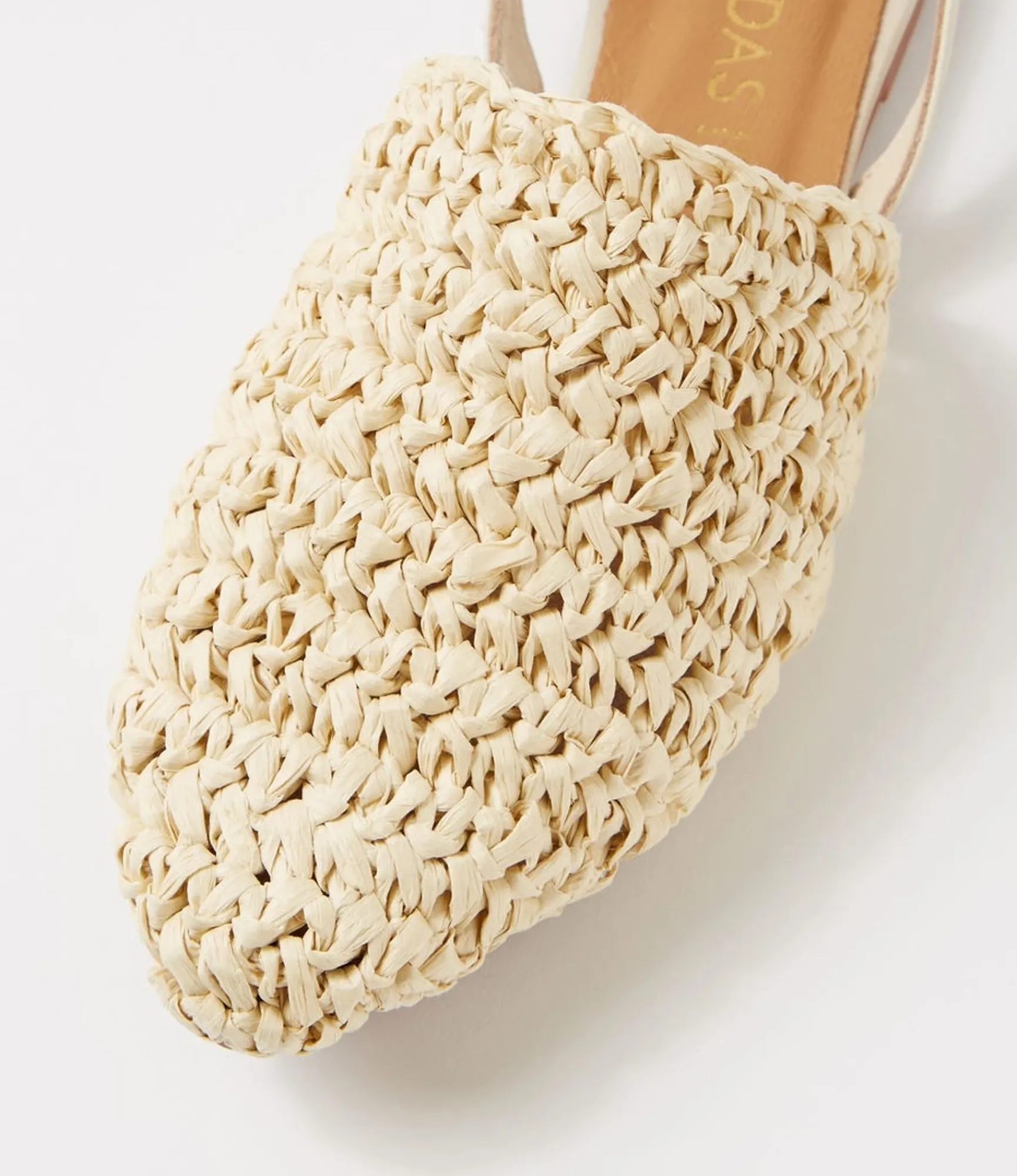 Outlet Midas Shoes Roye Beige Weave Leather Flat Shoes