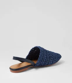 Flash Sale Midas Shoes Roye Navy Weave Leather Flat Shoes