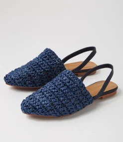 Flash Sale Midas Shoes Roye Navy Weave Leather Flat Shoes