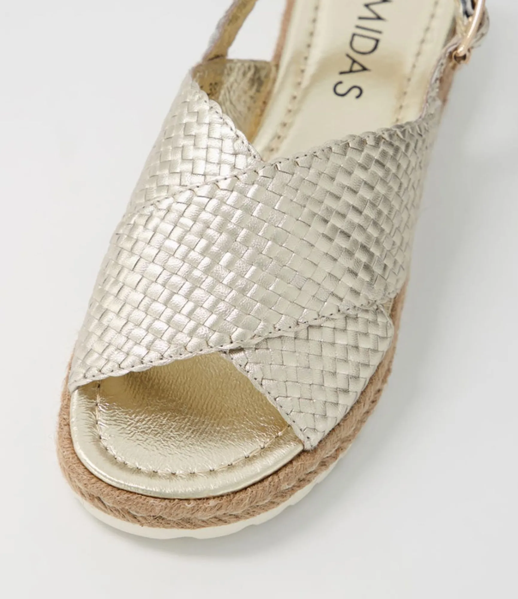 Best Midas Shoes Sabbas Platinum Weave Sandals