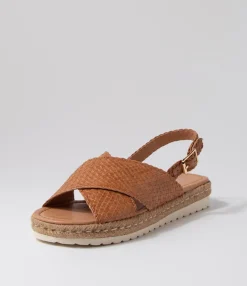Fashion Midas Shoes Sabbas Tan Weave Sandals