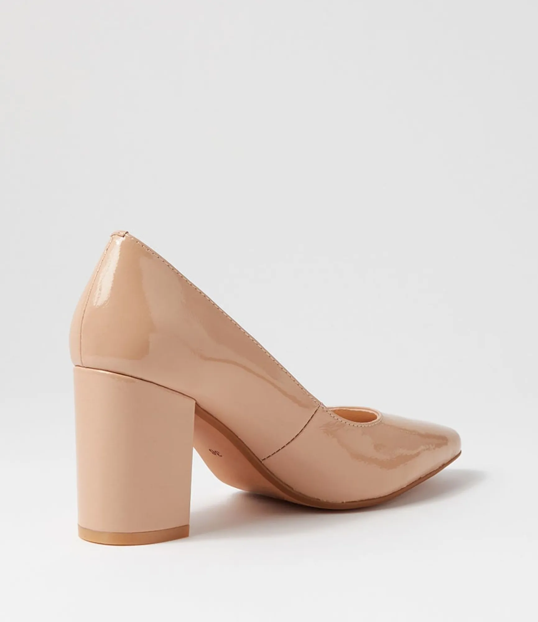 Discount Midas Shoes Sabine Nude Patent Leather Heels