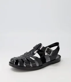 Outlet Midas Shoes Sadie Black Jelly Sandals