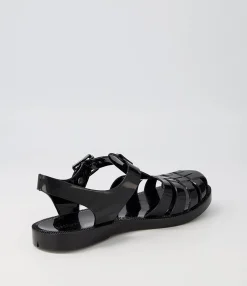 Outlet Midas Shoes Sadie Black Jelly Sandals