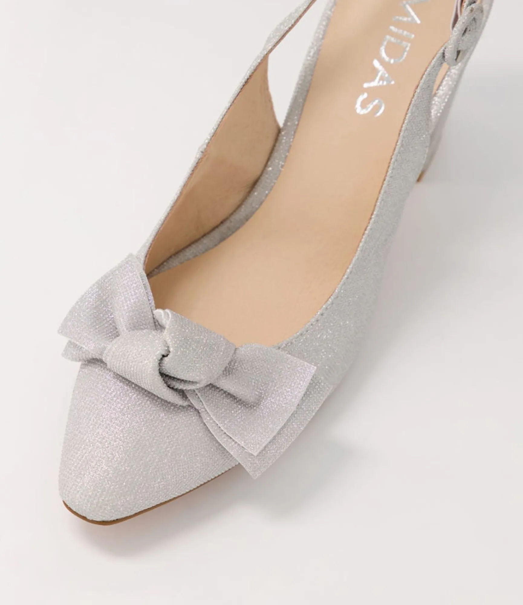 Cheap Midas Shoes Safari Silver Metallic Suede Heels