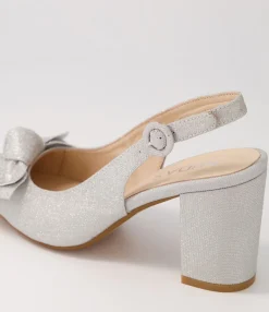 Cheap Midas Shoes Safari Silver Metallic Suede Heels