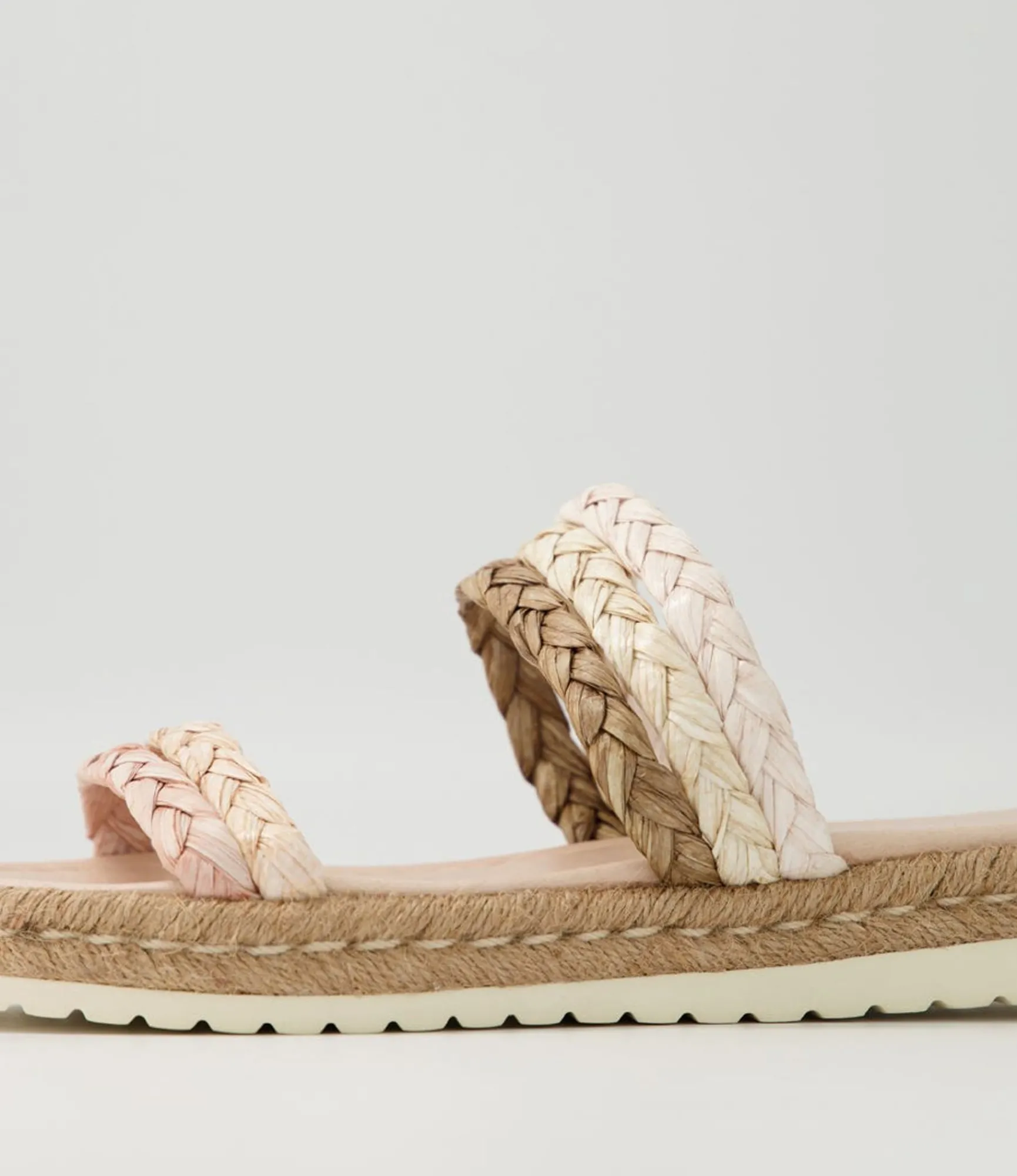 Sale Midas Shoes Sakura Neutral Multi Syn Raffia Slides