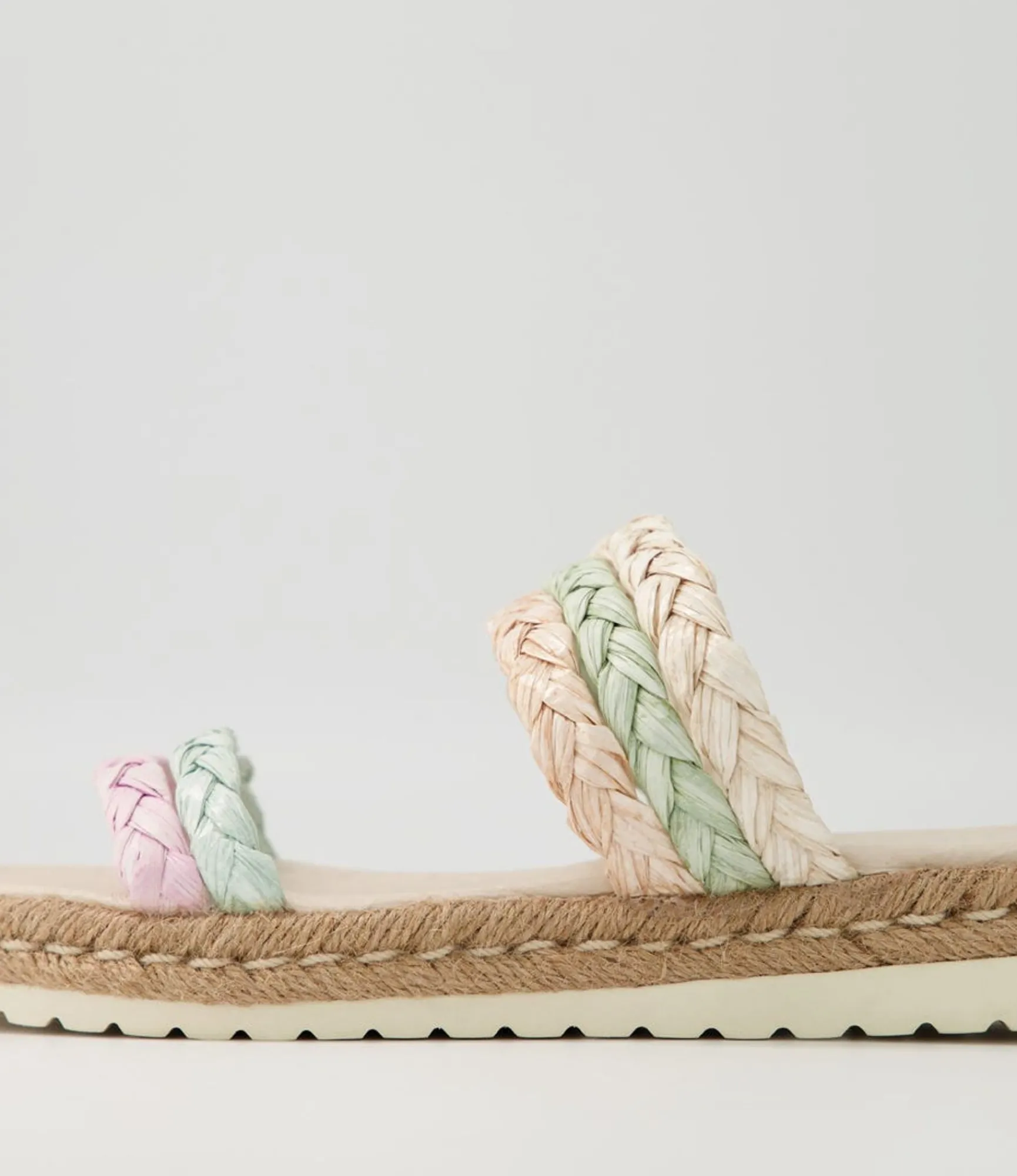 Outlet Midas Shoes Sakura Pastel Multi Syn Raffia Slides