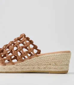 Cheap Midas Shoes Sangria Dark Tan Natural Rope Leather Espadrilles
