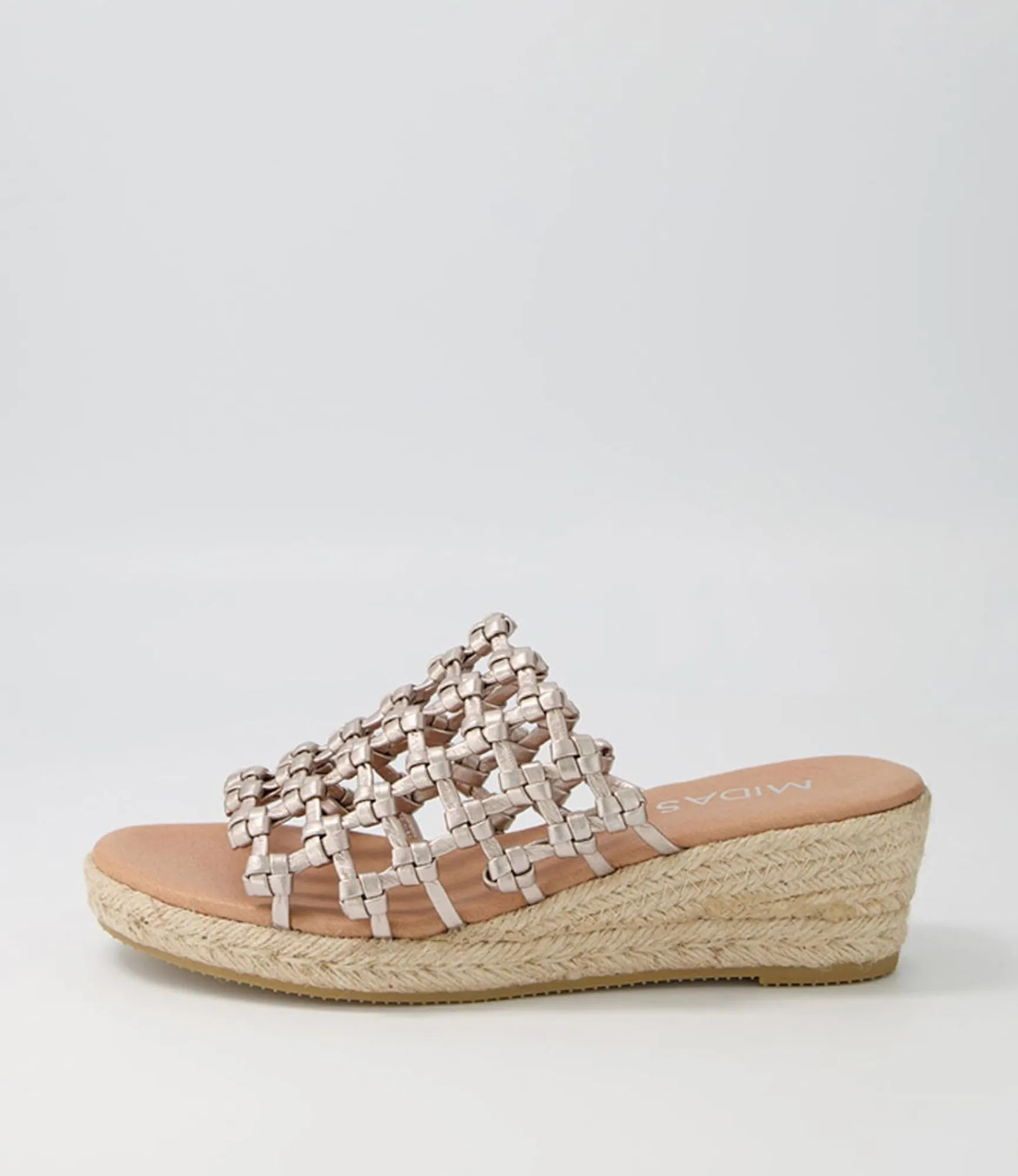 Outlet Midas Shoes Sangria Platino Natural Rope Leather Espadrilles
