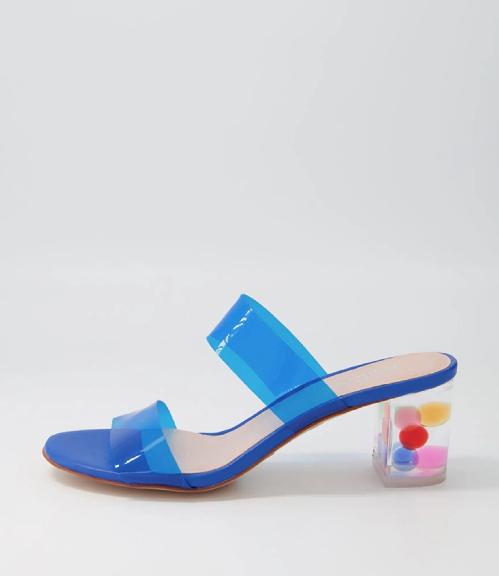Online Midas Shoes Sarita Cobalt Bubble Vinylite Heel Slides