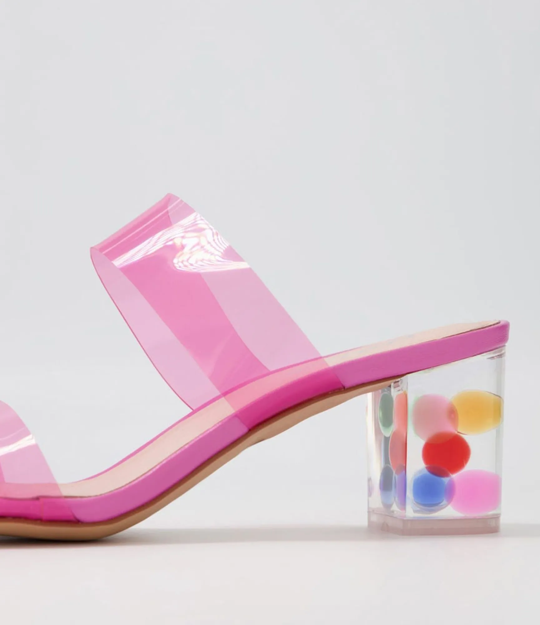 Best Midas Shoes Sarita Fuchsia Bubble Vinylite Heel Slides