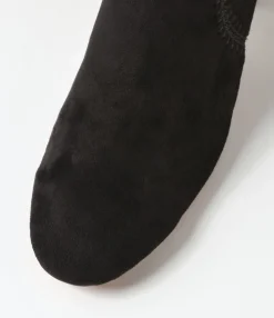 Online Midas Shoes Saro Black Stretch Microsuede Ankle Boots