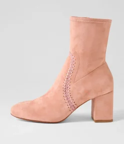 Cheap Midas Shoes Saro Blush Stretch Microsuede Ankle Boots